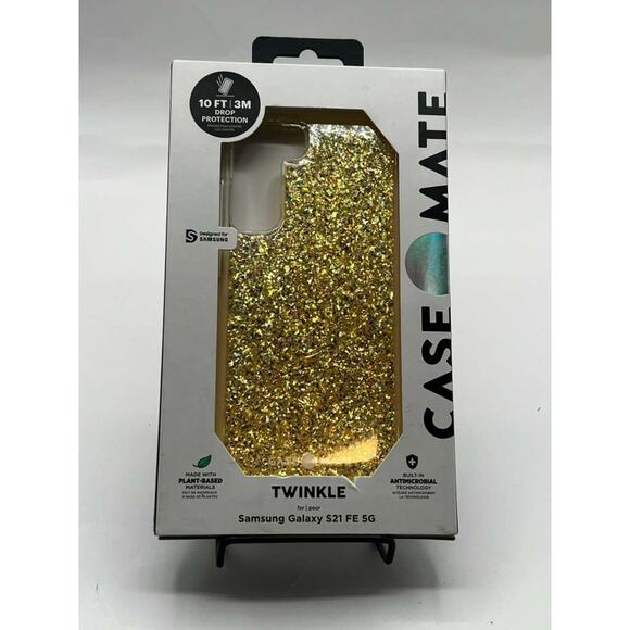 Case-Mate Twinkle Case for Samsung Galaxy S21 FE 5G – Gold Glitter Anti-Scratch - Picture 1 of 3